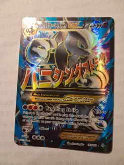 M Mewtwo EX Full Art Holo Ultra Rare 159/162 Breakthrough Pokemon TCG Card - Image 2