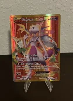 Mewtwo EX Full Art Holo Rare Card Breakthrough Pokemon Secret Rare 164/162 LP - Image 1
