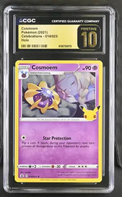 CGC 10 Pristine Cosmoem 014/025 Celebrations Holo Rare Pokemon Card - Image 1