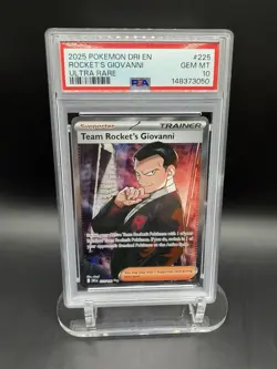 Pokemon Team Rockets Giovanni Full Art Holo Card Destined Rivals 225/182 PSA 10 - Image 1