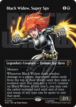 1x Black Widow, Super Spy - Borderless (0364) MTG - Marvel Super Heroes - NM-Min - Image 1