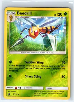 Beedrill 3/111 Rare Crimson Invasion Pokemon Reverse Holo Near Mint - Image 1