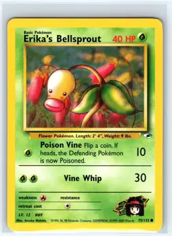 Erika's Bellsprout 75/132 Common Gym Heroes Pokemon Unlimited Near Mint - Image 1