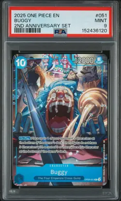 One Piece PSA 9 Buggy 051 One Piece English Version 2nd Anniversary Set 2025 - Image 1