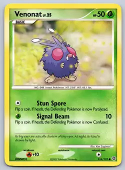 Venonat 116/132 Secret Wonders Pokemon LP - Image 1