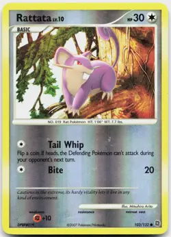 Rattata 103/132 Common Secret Wonders Pokemon Reverse Holo Near Mint - Image 1