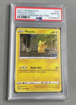 Pokemon PSA 10 Gem Mint Pikachu 027/078 Cosmos Holo Promo Pokemon - Image 1
