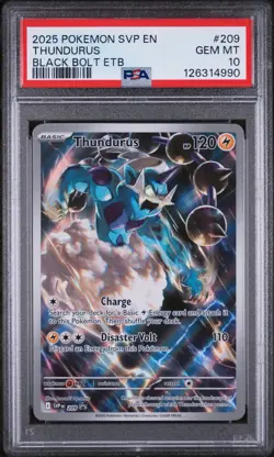 2025 POKEMON SVP EN-SV BLACK STAR PROMO #209 THUNDURUS PSA 10 - Image 1