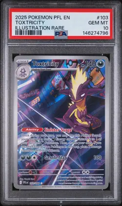 2025 POKEMON PFL EN-PHANTASMALFLAMES | ILLUSTRATION RARE TOXTRICITY 103 PSA 10 - Image 1