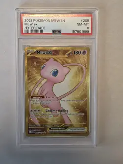 Pokemon Mew ex 205/165 SV 151 Hyper Rare Full Art Holo PSA 8 English 2023 - Image 1