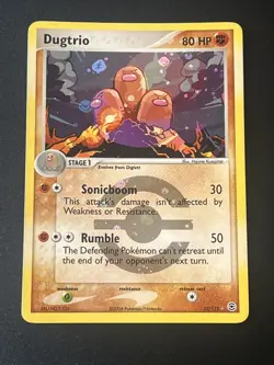LP Pokemon Card - Dugtrio FireRed & LeafGreen 22/112 Rare Reverse Holo. VINTAGE - Image 1