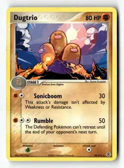 Pokemon Card Dugtrio LP FireRed & LeafGreen Rare 22/112 - Image 1