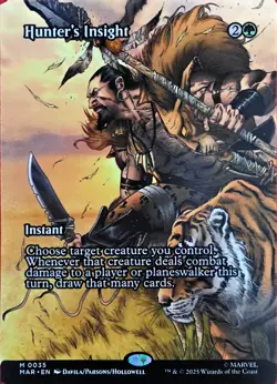 Wizards of the Coast MTG Hunter's Insight Marvel 0035 Rare Extended Art EN - Image 1