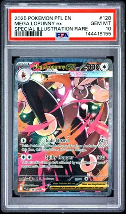 2025 Pokemon PFL EN-Phantasmal Flames Mega Lopunny EX SI Rare PSA 10 #128 - Image 1