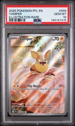 2025 YAMPER ILLUSTRATION RARE 099 psa 10 POKEMON PFL EN-PHANTASMAL FLAMES 99 - Image 1