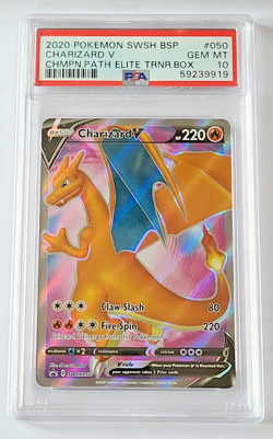 Pokemon TCG: Charizard V Champions Path ETB Promo SWSH050 Full Art PSA 10 GEM MT - Image 1