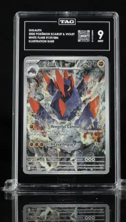 2025 Pokemon WHT En White Flare Gigalith Illustration Rare #129 TAG 9 Mint - Image 1