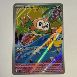2025 Pokemon Mega Evolutions Black Star Promo First Partners Rowlet 43 Art 002 - Image 1