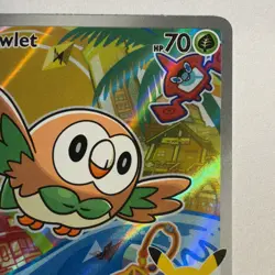 2025 Pokemon Mega Evolutions Black Star Promo First Partners Rowlet 43 Art 002 - Image 3