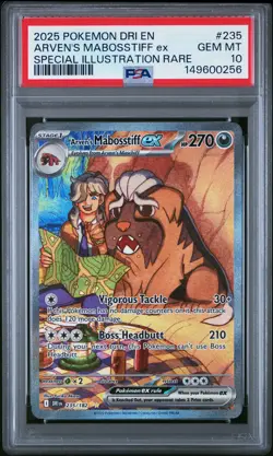 Arven's Mabosstiff Ex #235 2025 Pokemon Dri Destined Rivals SIR PSA 10 - Image 1