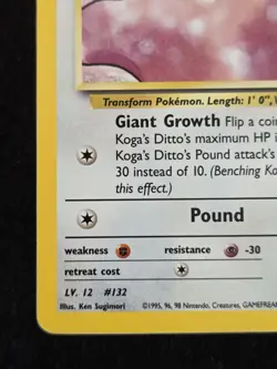Koga's Ditto 10/132 Unlimited Holo Rare Gym Challenge Pokemon Vintage Tcg - Image 2