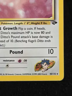 Koga's Ditto 10/132 Unlimited Holo Rare Gym Challenge Pokemon Vintage Tcg - Image 5