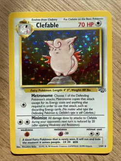 Pokemon TCG Clefable Jungle 1/64 Holo Unlimited Holo Rare - Image 1