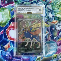 Pokemon Zacian AR #087/080 Inferno X - Japanese TCG. Rated 10 AGS GEM-MT - Image 1