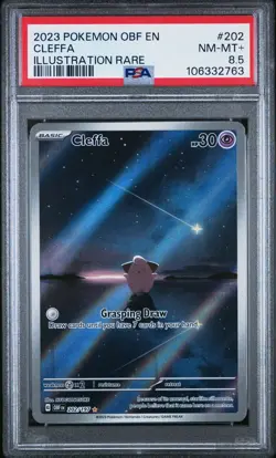 PSA 8.5 CLEFFA ILLUSTRATION RARE 202 POKEMON OBF EN OBSIDIAN FLAMES 2023 - Image 1