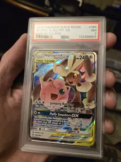 PSA 7 Pokemon Cosmic Eclipse Mega Lopunny Jigglypuff GX 165/236 Ultra Rare Holo - Image 2