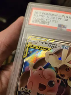 PSA 7 Pokemon Cosmic Eclipse Mega Lopunny Jigglypuff GX 165/236 Ultra Rare Holo - Image 3