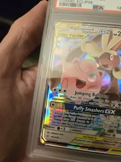 PSA 7 Pokemon Cosmic Eclipse Mega Lopunny Jigglypuff GX 165/236 Ultra Rare Holo - Image 4
