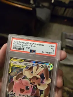 PSA 7 Pokemon Cosmic Eclipse Mega Lopunny Jigglypuff GX 165/236 Ultra Rare Holo - Image 5