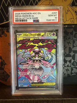 Mega Diancie EX 267/217 PSA 10 Mega Attack Rare English Ascended Heroes Pokemon - Image 1