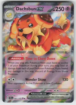 Dachsbun ex 67/142 Double Rare Stellar Crown Pokemon Holo Near Mint - Image 1