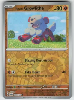 Hisuian Growlithe 099/167 Common Twilight Masquerade Pokemon Reverse Holo NM - Image 1