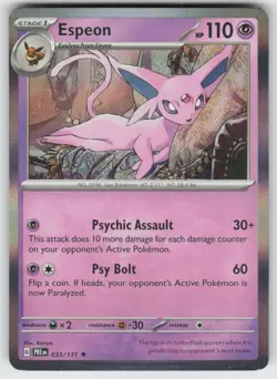 Espeon 033/131 Holo Rare Prismatic Evolutions Pokemon Holo Near Mint - Image 1
