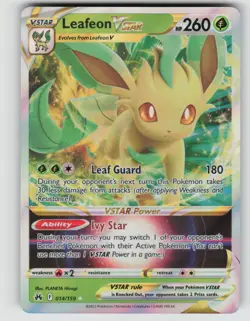 Leafeon VSTAR 014/159 Holo VSTAR Rare Crown Zenith Pokemon Holo Near Mint - Image 1