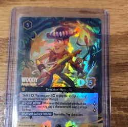 Disney Lorcana TCG Woody - Jungle Guide Rare Emerald Foil Character - Image 1
