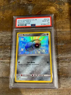 POKEMON 2019 Sun Moon Hidden Fates BELDUM Holo Shiny #SV30 PSA 10 Gem Mint - Image 1