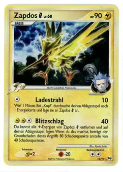 Zapdos G Holo 12/99 Arceus German Pokemon Card - Image 1