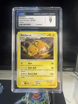 CGC 9 Raichu 2008 Stormfront 8/100 Holo Pokemon Card - Image 1