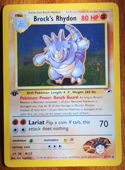 Brock's Rhydon 2/132 1st Edition Holo Rare Pokemon TCG Card (Ungraded) - Image 1
