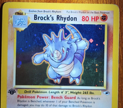 Brock's Rhydon 2/132 1st Edition Holo Rare Pokemon TCG Card (Ungraded) - Image 3