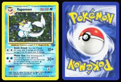 VAPOREON 12/64 HOLO RARE JUNGLE POKEMON UNLIMITED HOLO LP - Image 3