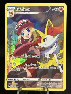 Braixen Full Art, Pokemon Near Mint, Silver Tempest, Ultra Rare, TG01/TG30 - Image 1