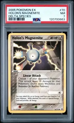 2005 POKEMON EX DELTA SPECIES 70 HOLON'S MAGNEMITE NEAR MINT PSA 7 - Image 1