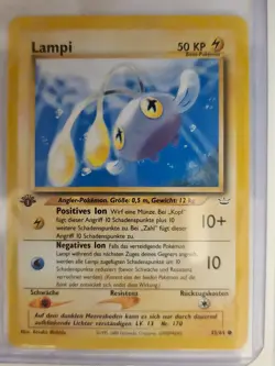 Pokemon Chinchou Lampi #42/64 1st Edition German Neo Revelation 2000 NM - Image 1