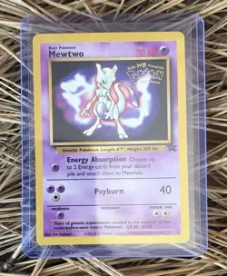 Pokemon Mewtwo #3 Black Star Promo WB WOTC - MP B - Image 1