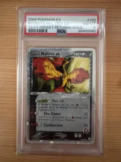 2004 POKEMON EX TEAM ROCKET RETURNS #100 ROCKET'S MOLTRES EX-HOLO PSA 8 - Image 1